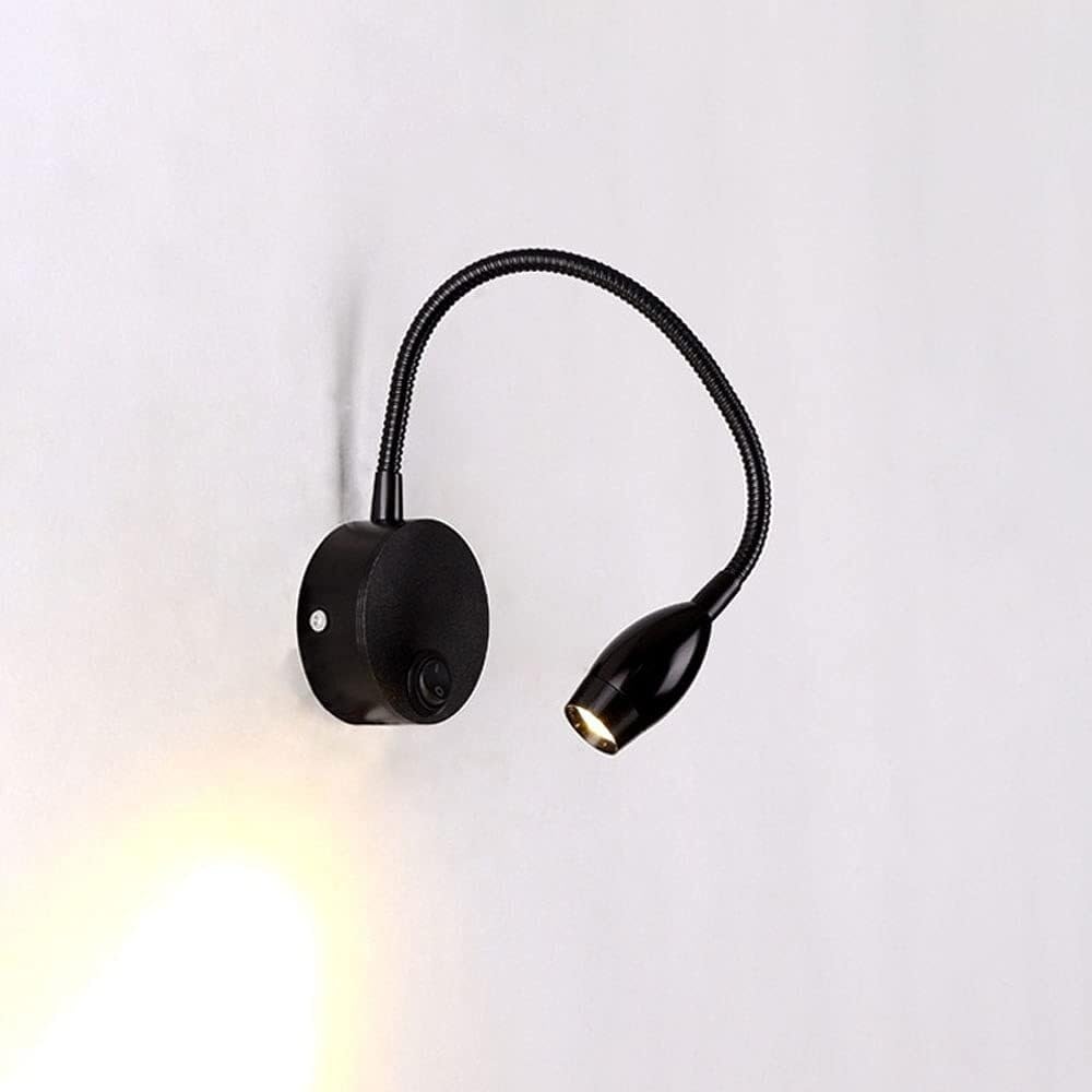 Applique per Camera da Letto Moderna Lampada da Comodino Europea a LED con Tubo Flessibile, faretto da Parete, faretto da banco, Illuminazione da Lettura, Luce a Striscia Semplice