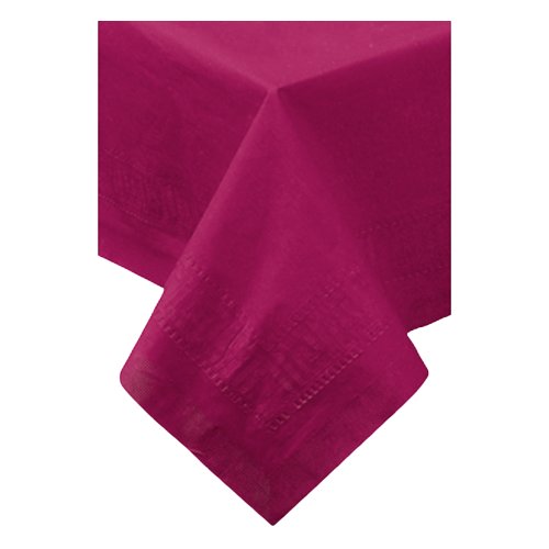 Hoffmaster 220424 Tissue/Poly Tablecover, 3 Ply, 54" Length X 54" Width, Burgundy (Case Of 50) #TOP18