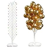 Thaijoy Balloon Stand Kit - Adjustable Balloon Tower with Stable Base, Tall Balloon Column Reusable for Birthday/Wedding/Baby Shower/Graduation/Christmas Party, White