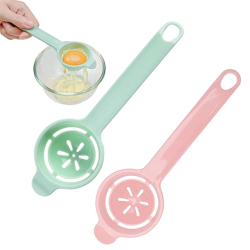 2 Stück Eigelbtrenner, Eiertrenner Eidotter-Trenner Eidottertrenner Eigelbtrenner Eier Trennhilfe Eiertrenner Egg Separator Zur Herstellung von Kuchen Muffins (Grün, Pink)