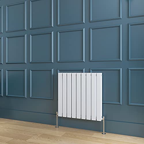 Image of Horizontal White Radiator Double Flat Panel Designer Radiator Central Heating 600x612mm Interior Design
