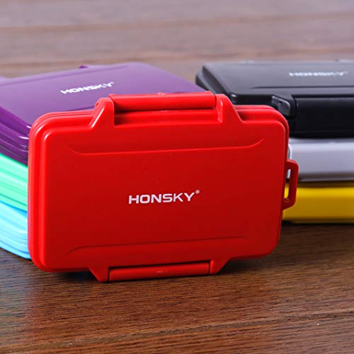 SD Card Holder, Honsky Waterproof Memory Card Holder Case for SD Cards, Micro SD Cards, SDHC SDXC, Red - Thumbnail 6