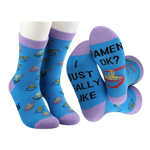 MBMSO Ramen Noodle Socks Ramen Noodle Lovers Gifts 1 Pair I Just Really Like Ramen Dress Socks Ramen Foodie Gifts Food Socks2