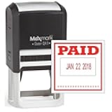 MaxMark Q43 (Large Size) Date Stamp with Paid Self Inking Stamp - Red Ink