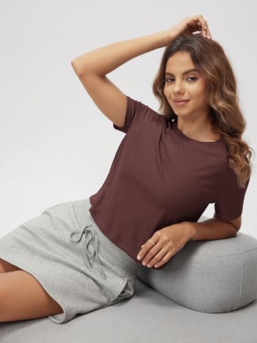 Image of ODODOS Women's Performance Cropped Tee Ultra Soft odSTRATUM Tech Short Sleeve Relaxed Top Crew Neck T-Shirts