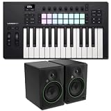 Novation Launchkey 25 MK4 25-Key MIDI Keyboard Controller Bundle with Mackie CR8BT 8-Inch Powered Studio Monitors — Bluetooth, Chord and Scale Modes for Music Production, Beat Making, Home Studio