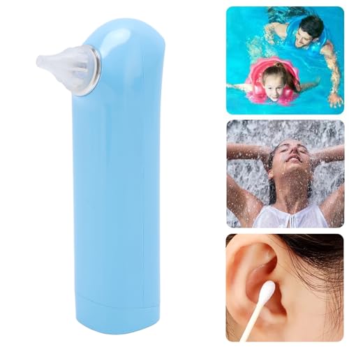 Ear Dryer, Ear Water Remover for Swimmers, Gentle Warm Air Ear Fluid Removal with Red Light Care, Ear Drying Device for Adult and Kids Swimming, Showering, Water Sports (Blue)