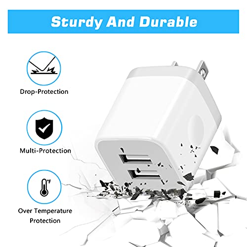 X-Edition Usb Wall Charger,4-Pack 2.1A Dual Port Usb Cube Power Adapter Wall Charger Plug Charging Block Cube For Phone 8/7/6 Plus/X, Pad, Samsung Galaxy S5 S6 S7 Edge,Lg, Android (White) #TOP1