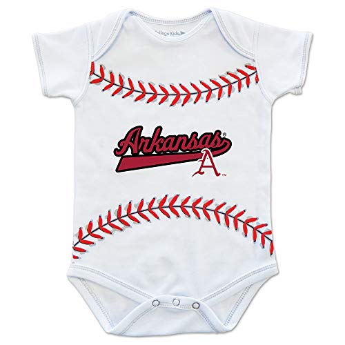 College Kids Arkansas Razorbacks MVP Baseball Infant Short Sleeve Bodysuit (6 Months)