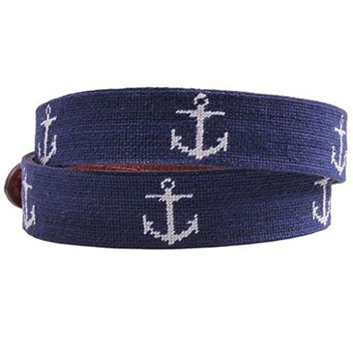 Anchor Needlepoint Belt in Dark Navy by Smathers & Branson2