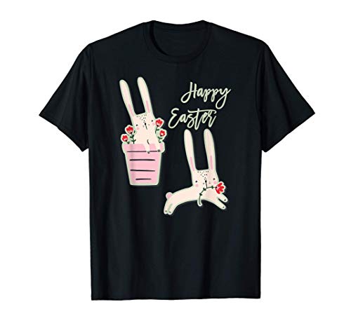 Feliz Día de Pascua 2021 Lindo Conejo Huevo Caza Mujeres Camiseta