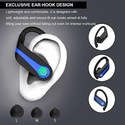Motast Wireless Headphones, Wireless Earbuds Bluetooth 5.1 Headphones Sport Earhooks Wireless Earphones In Ear Noise Cancelling with Mic Deep Bass, IP7 Waterproof 40H Stereo for Running Gym[2022 New]
