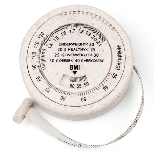 1 Pieza Cinta Métrica Corporal,Cinta Medir Cuerpo,Cinta de Medición de IMC,Retráctil,para Seguimiento del IMC,Medir el Cuerpo,Fitness,Costura,150 cm