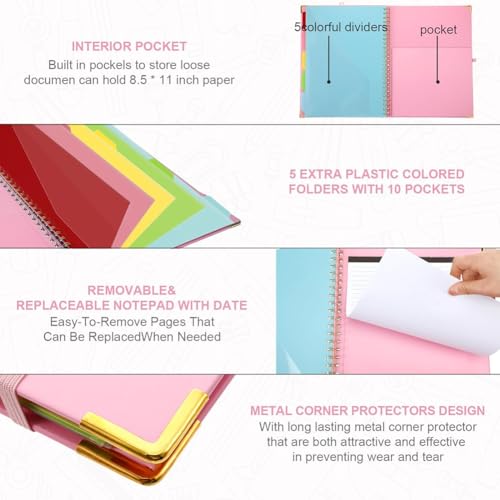 Bloc-notes rechargeable avec 5 intercalaires et 10 poches - 4