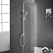 Produktbild AuraLum Edelstahl Duschsystem mit 5 Funktionen Handbrause, Verstellbare Dusche mit 10 Zoll Regendusche, Duschset Duschsäule Duschstange in der Höhe 880 bis 1260mm, Brausegarnitur ohne Armatur fürs Bad