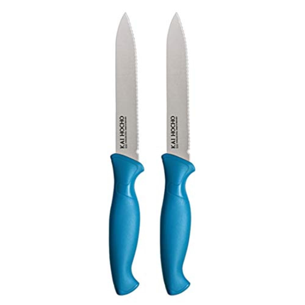 Kai 100% Stainless Steel Serrated Knife Pack of-2 Blue Japan Best Knife (B082W9ZRN3) Amazon Price History, Amazon Price Tracker