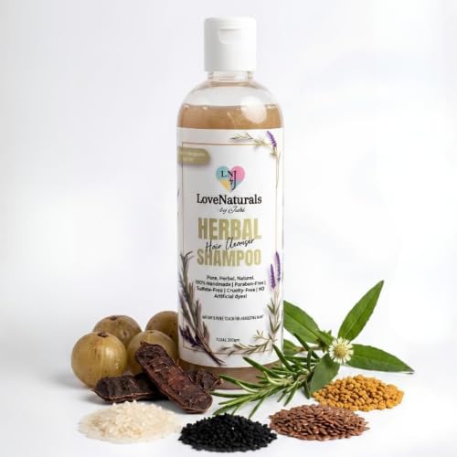 Image of Herbal Ayurvedic Shampoo with Rosemary , Flaxseeds,Methi +hairgrowth herbs| Natural, Vegan & Handmade | Hair Fall Control + Scalp Nourishment | Artificial colour & Fragrance Free | Paraben & Sulfate-Free |Dermatologically tested| (200 ml)