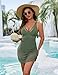 Blooming Jelly Women One Piece Swim Dress Tummy Control Swimsuits Modest Mesh Sheer Swimming Suits (M, Army Green)