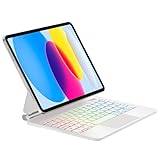 Teclado retroiluminado ajustable: escribe suavemente y con precisión incluso en una habitación oscura en la funda iluminada para iPad de 10ª 10.9 pulgadas con teclado, teclas ergonómicas, retroiluminación y tres niveles de brillo de retroiluminación ajustables para una experiencia de escritura cómoda.