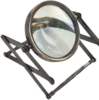 Nautical Brass Adjustable Channer Magnifying Glass Retro Desktop Tool Vintage Collectible (Black Antique Magnifying Glass)