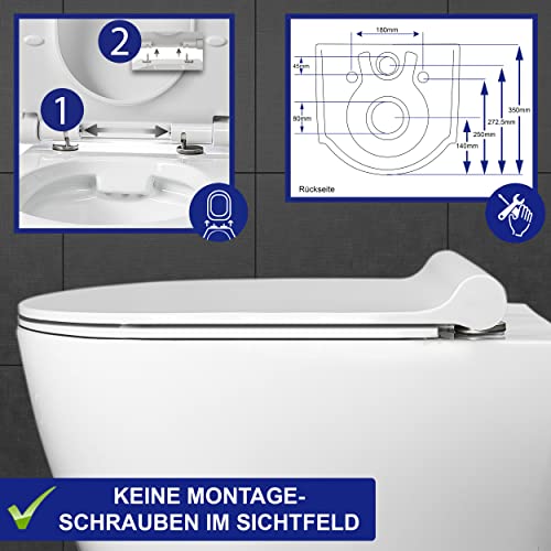 Spülrandloses Wand-WC VILSTEIN mit Absenkautomatik und Montageset