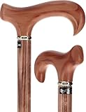 Royal RC Canes Scorched Beechwood Derby Walking Cane - Elegant Wooden Cane for Men and Women with Derby Handle Grip and Silver Collar Detail - Stylish Walking Canes & Sticks for Seniors