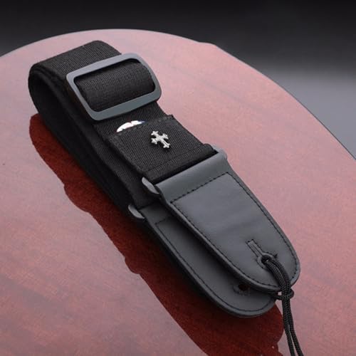 CAIHONG Guitar Strap, Bass Guitar Straps Acoustic Electric Woven Simple Leather Ends Adjustable Vintage with Pick Pocket