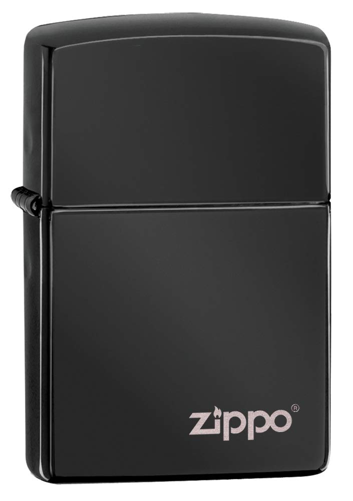 Zippo 24756Zl Ebony with Logo Lasered Lighter, Black
