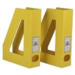 Acrimet Magazine File Holder, Vertical Desk Organizer, Yellow, 2 Pack