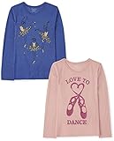 The Children's Place Girls Assorted Everyday Long Sleeve Graphic T-Shirts,Multipacks Love to Dance 2-Pack Small