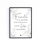 Familie ist wo das Leben Poster A4 oder A3 als 