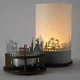 Dresden-Skyline Windlicht Schattenspiel Premium Geschenk-Box Souvenir, inkl. Kerzenhalter, Kerze, Projektionsschirm und Teelicht