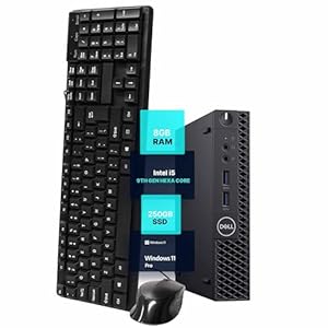 Dell Optiplex 3070 Mini PC | Windows 11 Pro | Intel i5-9500 | 8 GB RAM + 250 GB SSD | 5G WiFi + BT | Teclado + mouse | Micro computadora de escritorio (renovado)
