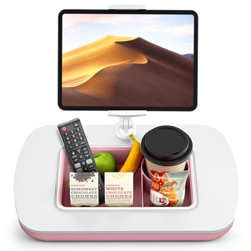 ERGONOV Tablet Pillow Stand for Lap Use with Snack Bowl and 360° Rotating Arm, Adjustable iPad Holder for Bed, Couch, and Recliner, Compatible with 4.7"-13" Kindle, iPad, Tablet, Phone,Pink by ERGONOV - Used condition - Image 8