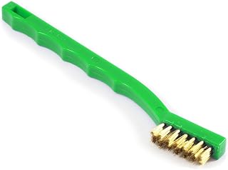 Forney 70489 Wire Brush, Brass with Plastic Handle, 7-1/4-Inch-by-.006-Inch , Green