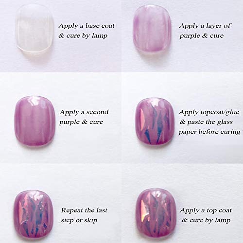 5 Case Holo Glass Nail Paper Sticker Gradient Aurora Transfer Foils Shinning Mirror Wraps Nail Art Decoration Rose Blue 3D Designs Holographic Glass Paper #TOP4