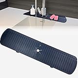 24 inch Silicone Faucet Splash Guard Mat,Large Size Faucet Drip Catcher Tray, Sink Faucet Mat,Counte