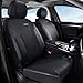 Coverado Car Seat Covers Full Set, Automotive Front and Rear Seat Covers, Leather Car Seat Covers Full Set 5 Seats, Airbag-Compatible, Spill-Proof Design, Black Seat Covers for SUV Sedan Truck
