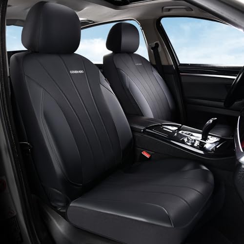 Coverado Seat Covers, Red Car Seat Covers Full Set, Automotive Seat Covers 5 Seats, Waterproof Black Car Seat Protectors Universal Fit for SUVs Trucks Sedans by Coverado - Image 2