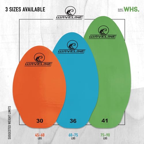 Waveline Neon Wooden Skimboard (Choose Size and Color) (Pink, 36")