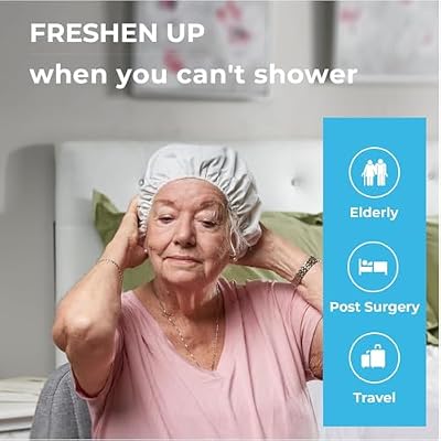 Scrubzz Rinse Free Bathing Sponges and Coconut Vanilla Scented Shampoo Caps Bundle for Elder Bedridden and Post Surgery Patients