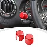 RAZPOY JK Headlight & Wiper Switch Knob Cover Trim Compatible with 2007-2017 Jeep Wrangler JK & 2007-2016 Compass & 2011-2016 Patriot, Red