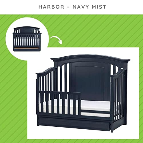 Image of Toddler Bed Safety Guard Rail for Kingsley & Centennial Convertible Cribs - Solid Wood Rail for Convertible Crib to Toddler Bed Conversion - Safety Bed Rail for Children (Navy)