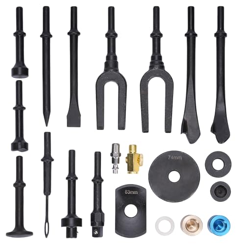 MYOYAY Air Hammer with 19-Piece Tool Plus Set, Air Chisel Hammer Heavy Duty, Multifunctional Pneumatic Hammer Kit with Quick Change Retainer, Carrying Case, 2100 BPM - Thumbnail 2
