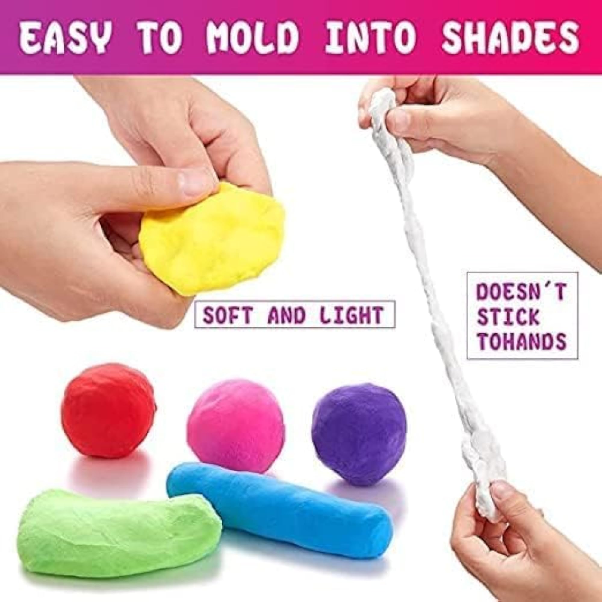 Light DIY Multi-Color Clay Pack of 12, Non-Toxic Modeling Putty Kit