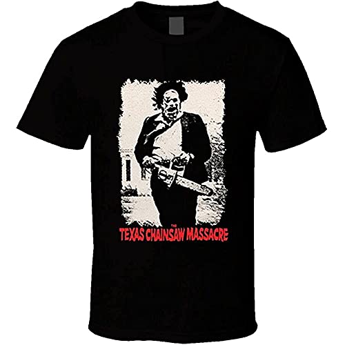 The Texas Chainsaw Massacre Leatherface Horror Movie T-Shirt Mens Tee Gift New Black XXL Cover
