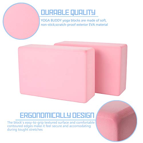 image for DOTSOG 2pcs Yoga Blocks and Strap Set Brick Foam Yoga Brick Support De
