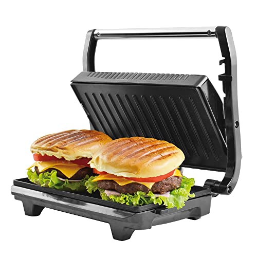Sanduicheira e grill, Press inox, Preto, 110V, Britânia