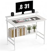 Amazon | Aerlife パソコンデスク 幅100cm コンパクト 3段式 pcデスク 