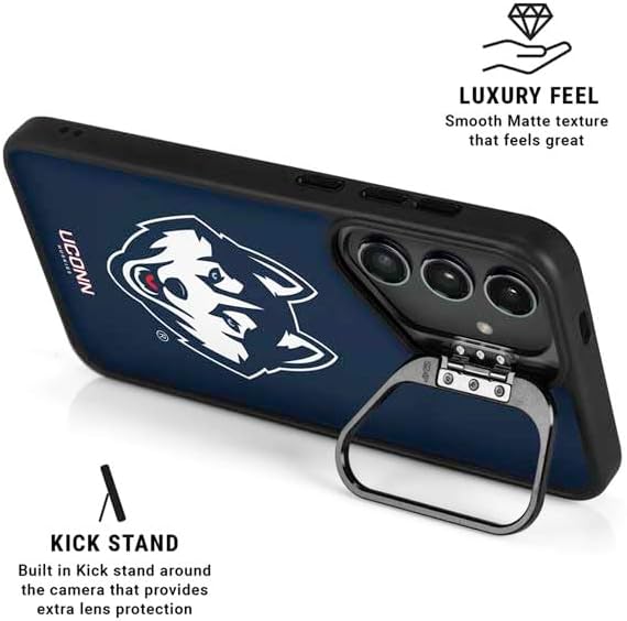 Skinit Kickstand Phone Case Compatible with Galaxy S25 - Officially Licensed University of Connecticut Huskies Design